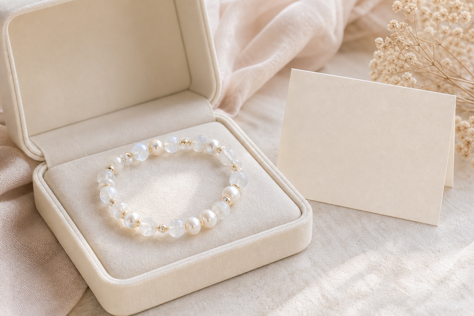 Pearl and moonstone-style bracelet gift guide
