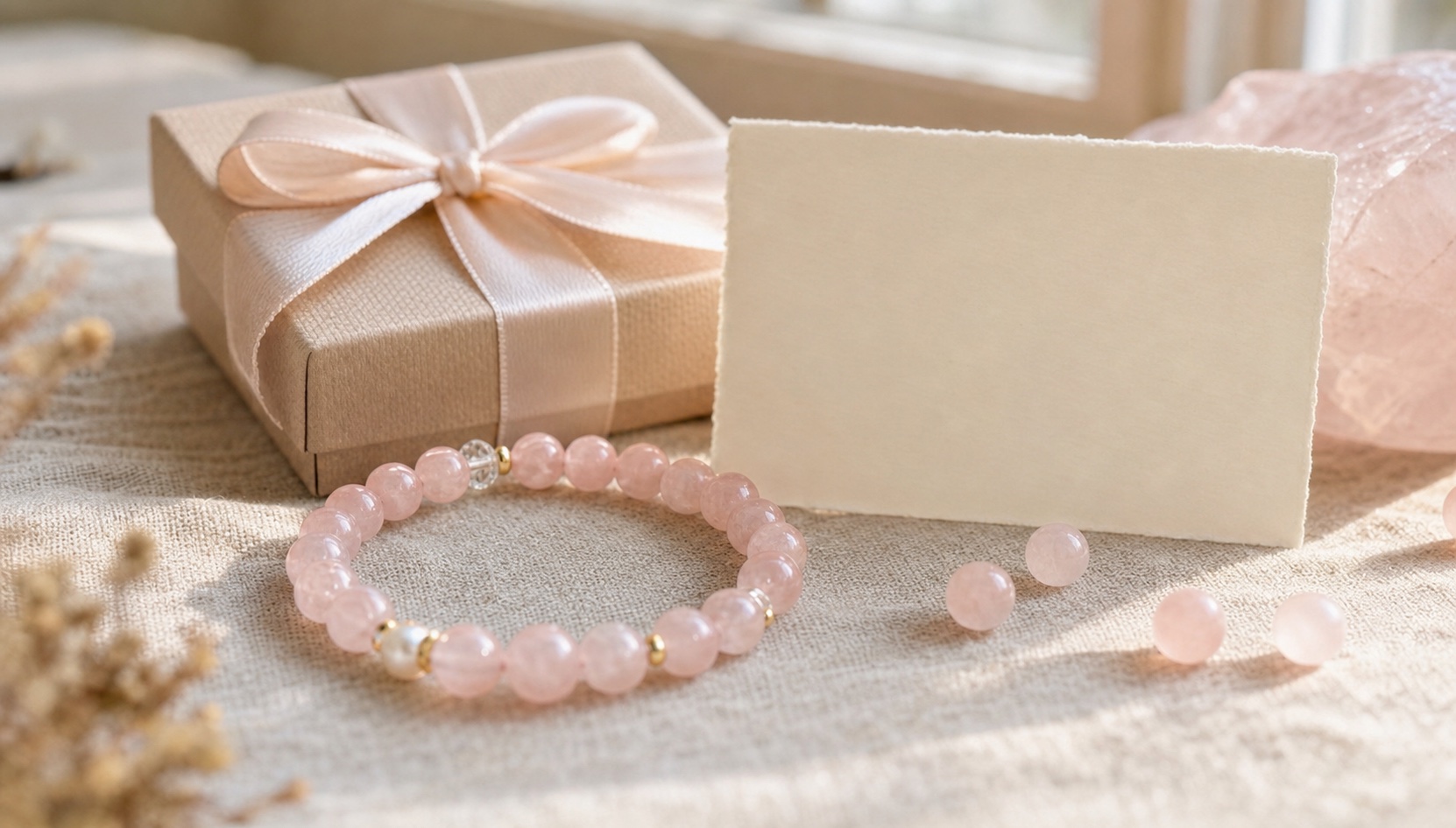 Rose quartz style custom bracelet gift