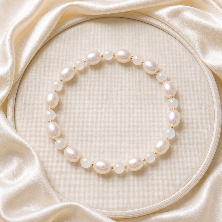 pearl moonstone bracelet gift for bridesmaids and mothers